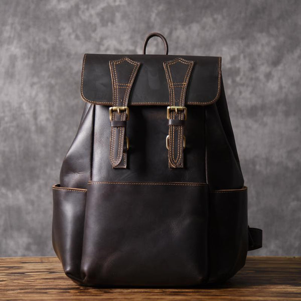 Handmade Leather Mens Cool Backpack Sling Bag Large Travel Bag Hiking Bag for men - imessengerbags