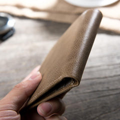 Handmade Leather Mens Cool Slim Leather Wallet Men Small Wallets Bifold for Men - imessengerbags