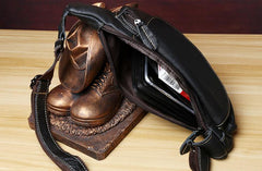 Genuine Leather Mens Cool Chest Bag Sling Bag Crossbody Bag Travel Bag Hiking Bag for men - imessengerbags