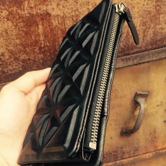 Genuine Leather Mens Cool Long Leather Wallet Zipper Clutch Wristlet Wallet for Men - imessengerbags