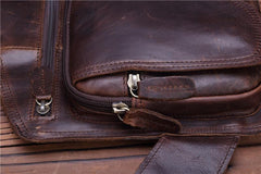 Genuine Leather Mens Cool Chest Bag Sling Bag Crossbody Bag Travel Bag Hiking Bag for men