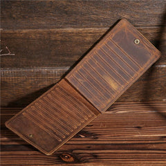 Cool Mens Leather Long Wallet Card Wallet Cool Long Multi Card Wallet for Men