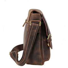 Cool Leather Men Vintage Coffee Messenger Bag Shoulder Bags for Men