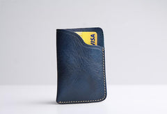Handmade Leather Mens Cool Short Wallet Card Holder Small Card Slim Wallets for Men - imessengerbags