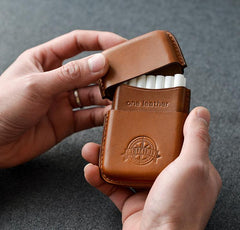 Cool Green Leather Mens 14pcs Cigarette Holder Case Cool Custom Cigarette Case for Men - imessengerbags