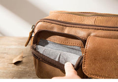 Leather Mens FANNY PACK MENS WAIST BAG HIP PACK BELT BAG FOR MEN - imessengerbags