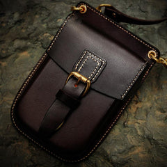 Leather Belt Pouch Mens Small Cases Waist Bag Hip Pack Belt Bag Fanny Pack Bumbag for Men - imessengerbags