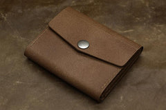 Handmade Leather Mens Cool Short Wallet Card Holder Small Card Slim Wallets for Men