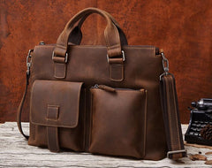 Handmade Leather Mens Cool Messenger Bag Work Bag Satchel Bag Briefcase Bag for men - imessengerbags