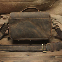 Vintage Mens Leather Camera Bag Small Messenger Bag Cross Body Bag For Men - imessengerbags