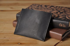 Handmade Mens Cool billfold Leather Wallet Men Small Card Slim Wallets Bifold for Men - imessengerbags