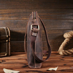 Handmade Leather Mens Cool Small Messenger Bag iPad Bag Chest Bag Bike Bag Cycling Bag for men - imessengerbags