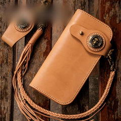 Handmade Leather Mens Chain Biker Wallet Cool Leather Wallet With Chain Wallets for Men - imessengerbags