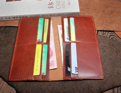 Handmade Leather Mens Cool Long Leather Wallet Clutch Wristlet Wallet for Men - imessengerbags