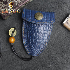 Handmade Leather Floral Mens Cool Car Key Wallet Coin Wallet Pouch Car KeyChain for Men - imessengerbags