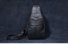 Genuine Leather Mens Cool Chest Bag Sling Bag Crossbody Bag Travel Bag Hiking Bag for men - imessengerbags