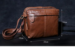 Genuine Leather Mens Cool Messenger Bag Square Bag Chest Bag Bike Bag Cycling Bag for men - imessengerbags