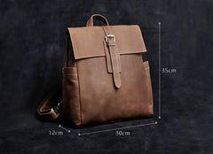 Genuine Leather Mens Cool Backpack Sling Bag Large Black Travel Bag Hiking Bag for men