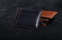 Genuine Leather Mens Cool Slim Front Pocket Wallet Leather Wallet Men Small Wallets  for Men - imessengerbags