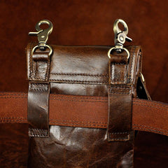 Leather Belt Pouch Mens Cases Waist Bag Hip Pack Belt Bag Fanny Pack Bumbag for Men