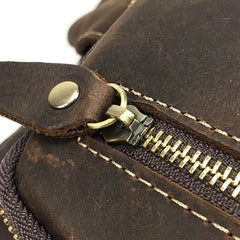 Genuine Leather Mens Cool Backpack Sling Bag Large Black Travel Bag Hiking Bag for men - imessengerbags