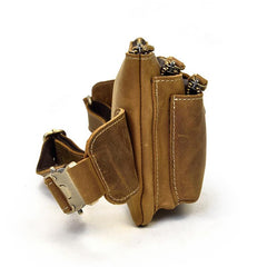 Vintage Leather Fanny Pack Mens Waist Bag Hip Pack Belt Bag for Men