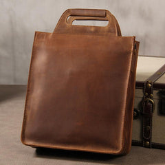 Genuine Leather Cool Vintage Mens Brown Coffee Handbag Shoulder Bag for Men