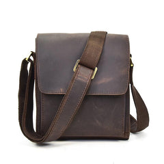 Genuine Leather Mens Cool Messenger Bag SHOULDER BAG CHEST BAG BIKE BAG CYCLING BAG