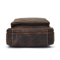 Handmade Leather Mens Cool Small Messenger Bag iPad Bag Chest Bag Bike Bag Cycling Bag for men
