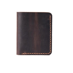 Handmade Leather Mens Cool Slim Leather Wallet Men Small Wallets Bifold for Men - imessengerbags