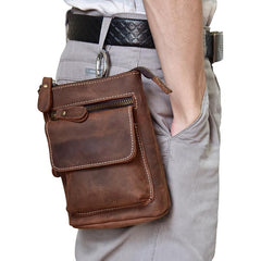 Leather Belt Pouch Mens Cases Waist Bag Hip Pack Belt Bag Fanny Pack Bumbag for Men