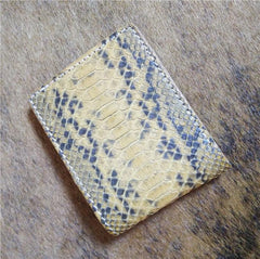 [On Sale] Handmade Cool Mens Snake Skin Small Wallet Slim billfold Wallets with Zippers - imessengerbags