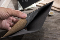 Handmade Leather Mens Cool Slim Leather Wallet Men Small Wallets Bifold for Men - imessengerbags
