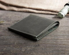 Handmade Leather Mens Cool Slim Leather Wallet Men Small Wallets Bifold for Men - imessengerbags