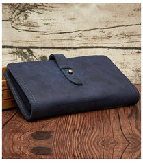 Handmade Leather Mens Travel Wallet Passport Leather Wallet Short Slim Wallets for Men