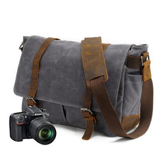 Waxed Canvas Mens Camera Shoulder Bag Canvas Messenger Bag Canvas Camera Side Bag for Men