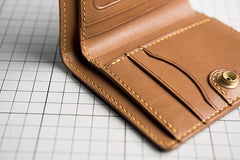 Handmade Leather Mens Cool Slim Leather Wallet Men Small Wallets Bifold for Men - imessengerbags