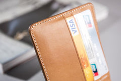 Handmade Leather Mens Cool Slim Leather Wallet Men Small Wallets Bifold for Men - imessengerbags
