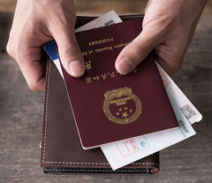 Handmade Leather Mens Travel Wallet Passport Leather Wallet Short Long Wallets for Men