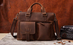 Handmade Leather Mens Cool Messenger Bag Work Bag Satchel Bag Briefcase Bag for men - imessengerbags