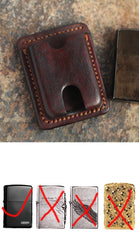 Cool Mens Leather Zippo Lighter Case with Loop Zippo lighter Holder with clip - imessengerbags