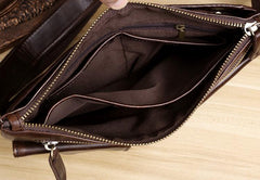 Genuine Leather Mens Cool Messenger Bag Clutch Bag Chest Bag Bike Bag Cycling Bag for men