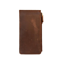 Handmade Leather Mens Cool Long Leather Wallet Card Clutch Wallet for Men