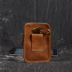 Leather Belt Pouch Mens Small Cases Waist Bag Hip Pack Belt Bag Fanny Pack Bumbag for Men