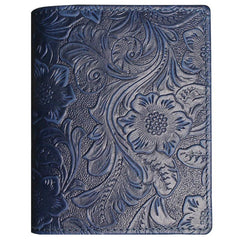 Handmade Leather Floral Mens Cool Slim Leather Wallet Men billfold Wallets Bifold for Men - imessengerbags