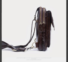 Genuine Leather Mens Cool Chest Bag Sling Bag Crossbody Bag Travel Bag Hiking Bag for men - imessengerbags