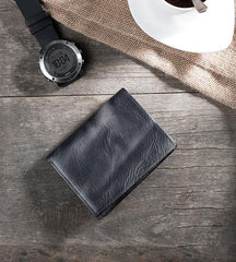 Handmade Leather Mens Cool Slim Leather Wallet Men Small Wallets Bifold for Men - imessengerbags