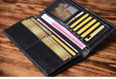 Handmade Leather Mens Cool Slim Leather Wallet Men Small Wallets Bifold for Men - imessengerbags