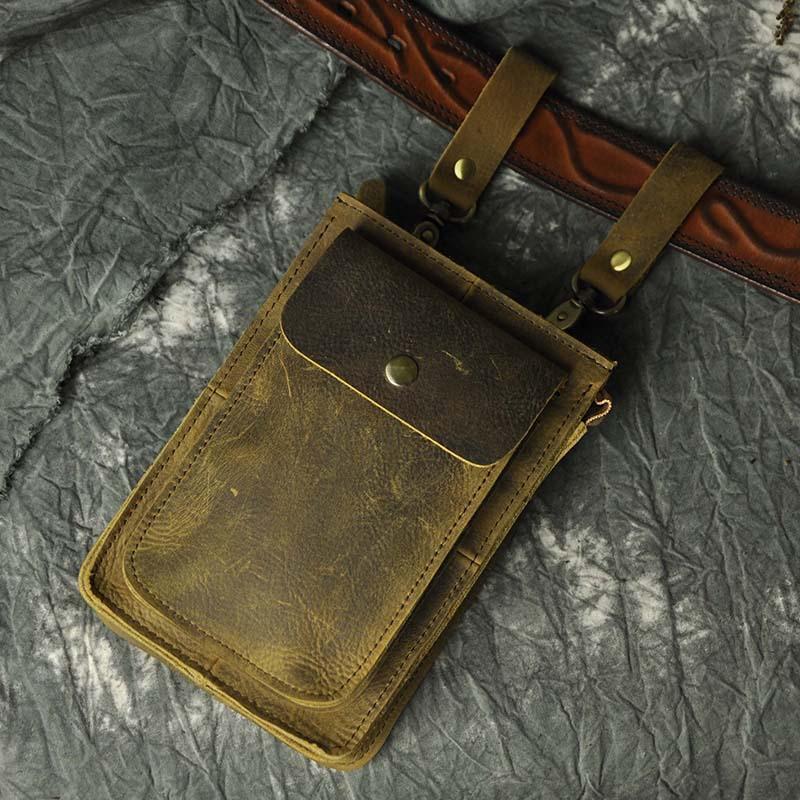 Leather Belt Pouch Mens Waist Bag Small Case for Men – imessengerbags