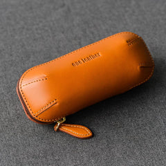 Cool Leather Mens Leather Tobacco Pipe Case Zipper Tobacco Pipe Case for Men